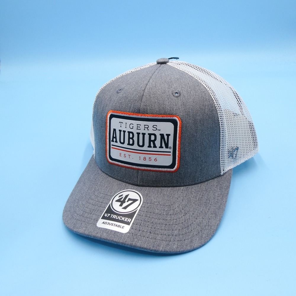 '47 Brand Trucker Hat Mens One Size Auburn Tigers Grey White Mesh Snapback Cap